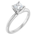 3/4 Carat Lab Grown Princess-Cut Diamond Solitaire Ring in 14K White Gold