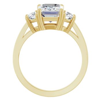 4.35 Carat Lab-Grown Emerald-Cut 3-Stone Diamond Engagement Ring 14K Gold 2