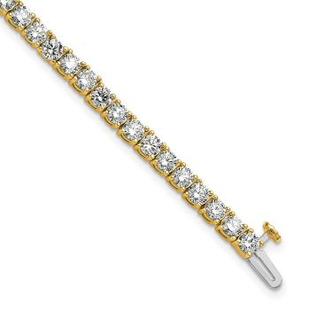 7 Carat Lab-Grown Diamond Tennis Bracelet in 14K Yellow Gold 4