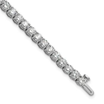 14K White Gold 9 Carat Lab-Grown Diamond Tennis Bracelet 4