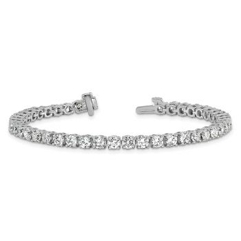 14K White Gold 9 Carat Lab-Grown Diamond Tennis Bracelet
