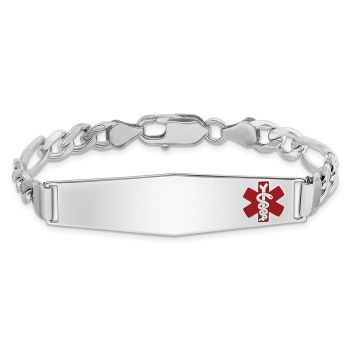 Figaro Medical ID Bracelet for Women, Sterling Silver 3