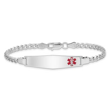 Women's Medical ID Curb Bracelet in Sterling Silver 3