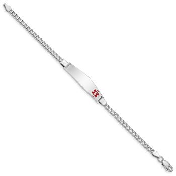 Women's Medical ID Curb Bracelet in Sterling Silver 2