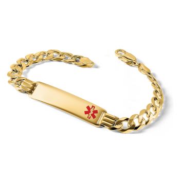 Men's 14K Gold Medical Alert ID Curb Bracelet 4