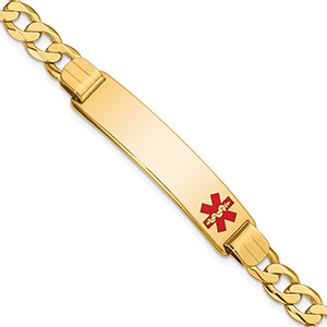 Men's 14K Gold Medical Alert ID Curb Bracelet