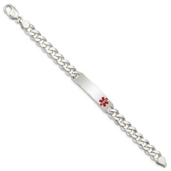 Women's Heavy Curb Link Medical ID Bracelet in Sterling Silver 2