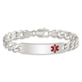 Women's Heavy Curb Link Medical ID Bracelet in Sterling Silver 3