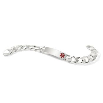 Women's Heavy Curb Link Medical ID Bracelet in Sterling Silver 4