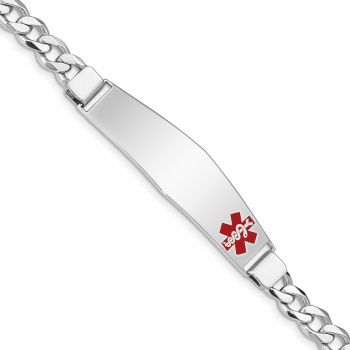 Large Curb Link Medical ID Bracelet for Women in Sterling Silver
