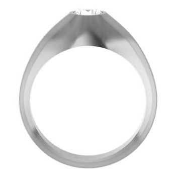 14K White Gold 1/2 Carat Diamond Bezel Ring for Men 3