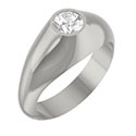 14K White Gold 1/2 Carat Diamond Bezel Ring for Men