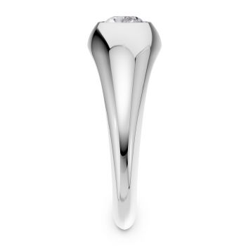 Men's 3/4 Carat Bezel-Set Solitaire Diamond Ring in 14K White Gold 5