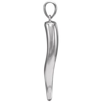 Solid 950 Platinum Large Italian Horn Pendant 2