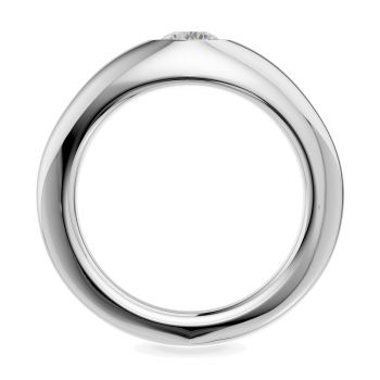 Men's 3/4 Carat Bezel-Set Solitaire Diamond Ring in 14K White Gold 3