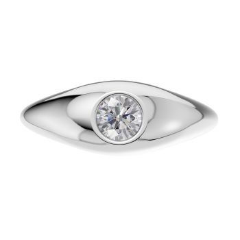 Men's 3/4 Carat Bezel-Set Solitaire Diamond Ring in 14K White Gold 2