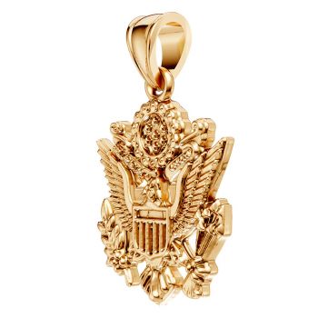 Liberty Shield American Eagle US Insignia Pendant in 14K Gold 2