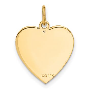 American Flag Heart Pendant, 14K Gold 3