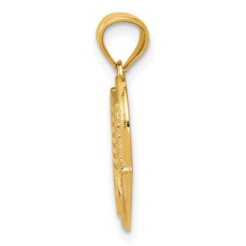 American Flag Heart Pendant in 14K Gold Two-Tone 2