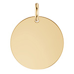 1" 14K Gold Engravable Disc Charm Necklace Pendant