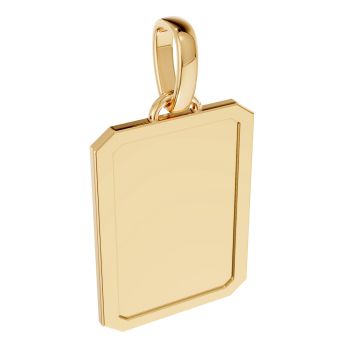 Engravable Rectangle Frame Pendant in 14K Gold 3