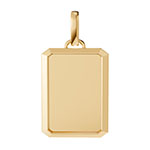 Engravable Rectangle Frame Pendant in 14K Gold