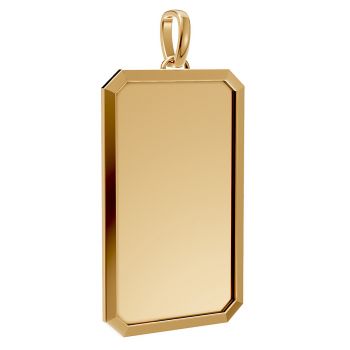 14K Gold Engravable Rectangle Pendant with Raised Border 4