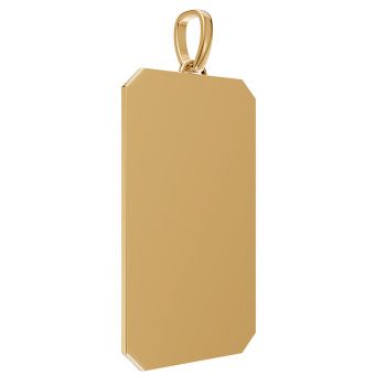 14K Gold Engravable Rectangle Pendant with Raised Border 3