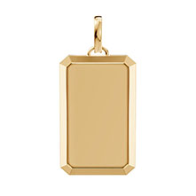 18K Gold Rectangular Pendant with Raise Border