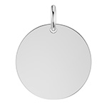 Platinum 1-Inch Engravable Disc Charm Necklace