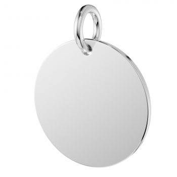 Platinum 3/4 Inch Engravable Disc Charm Pendant 2