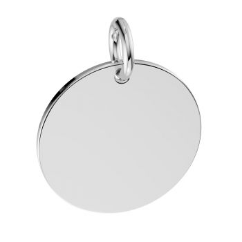 1-Inch 14K White Gold Engravable Disc Necklace Pendant 4