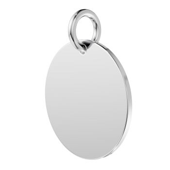 1-Inch 14K White Gold Engravable Disc Necklace Pendant 5