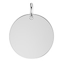 Platinum 3/4 Inch Engravable Disc Charm Pendant