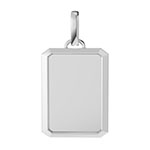 14K White Gold Engravable Rectangle Pendant with Frame