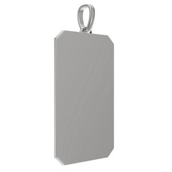 Sterling Silver Engravable Rectangular Pendant 3