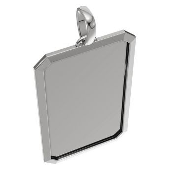 Sterling Silver Engravable Rectangular Pendant 5