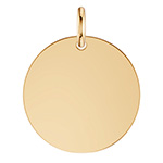 18K Gold 1-Inch Engravable Disc Necklace Pendant