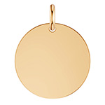 22K Gold 1" Engravable Disc Charm Necklace Pendant