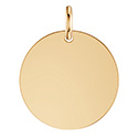 18K Gold 3/4" Engravable Disc Charm Pendant