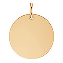 22K Gold 3/4" Personalized Engravable Disc Charm Pendant
