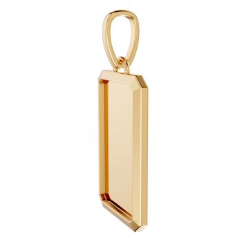 Engravable Rectangle Frame Pendant in 14K Gold 4