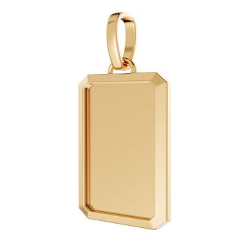 Engravable Rectangle Frame Pendant in 14K Gold 2