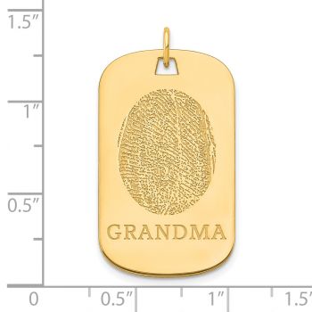 14K Gold Fingerprint Dogtag Pendant for Grandma 2