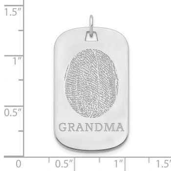 Sterling Silver Fingerprint Dogtag Pendant 2