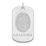 Sterling Silver Fingerprint Dogtag Pendant