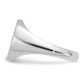 Men's Enameled Monogram Signet Ring, 14K White Gold 4
