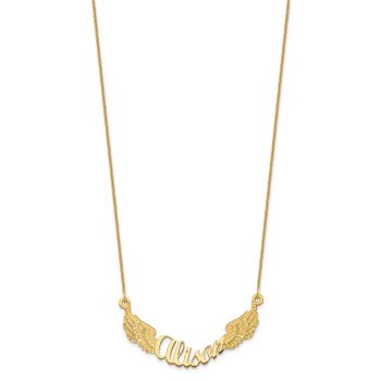 Personalized Angel Wings Name Necklace in 14K Gold 2