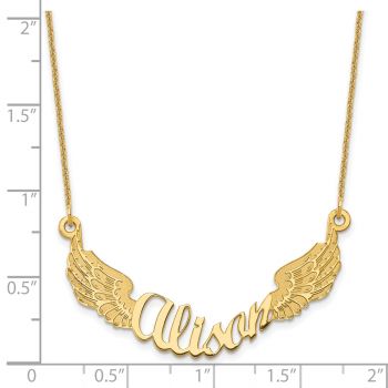 Personalized Angel Wings Name Necklace in 14K Gold 3
