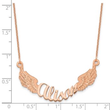 14K Rose Gold Personalized Angel Wings Name Necklace 3